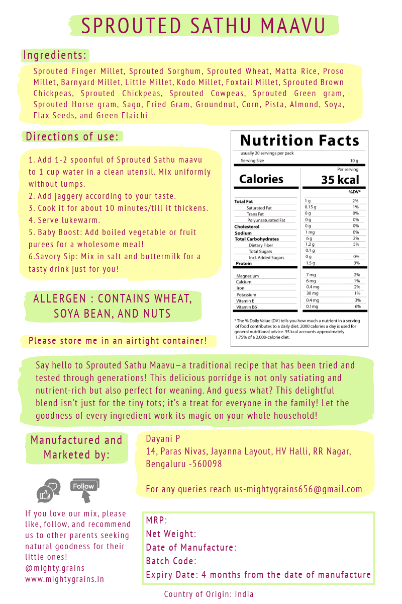 Sprouted Sathu Maavu (8 months+) - Image 3