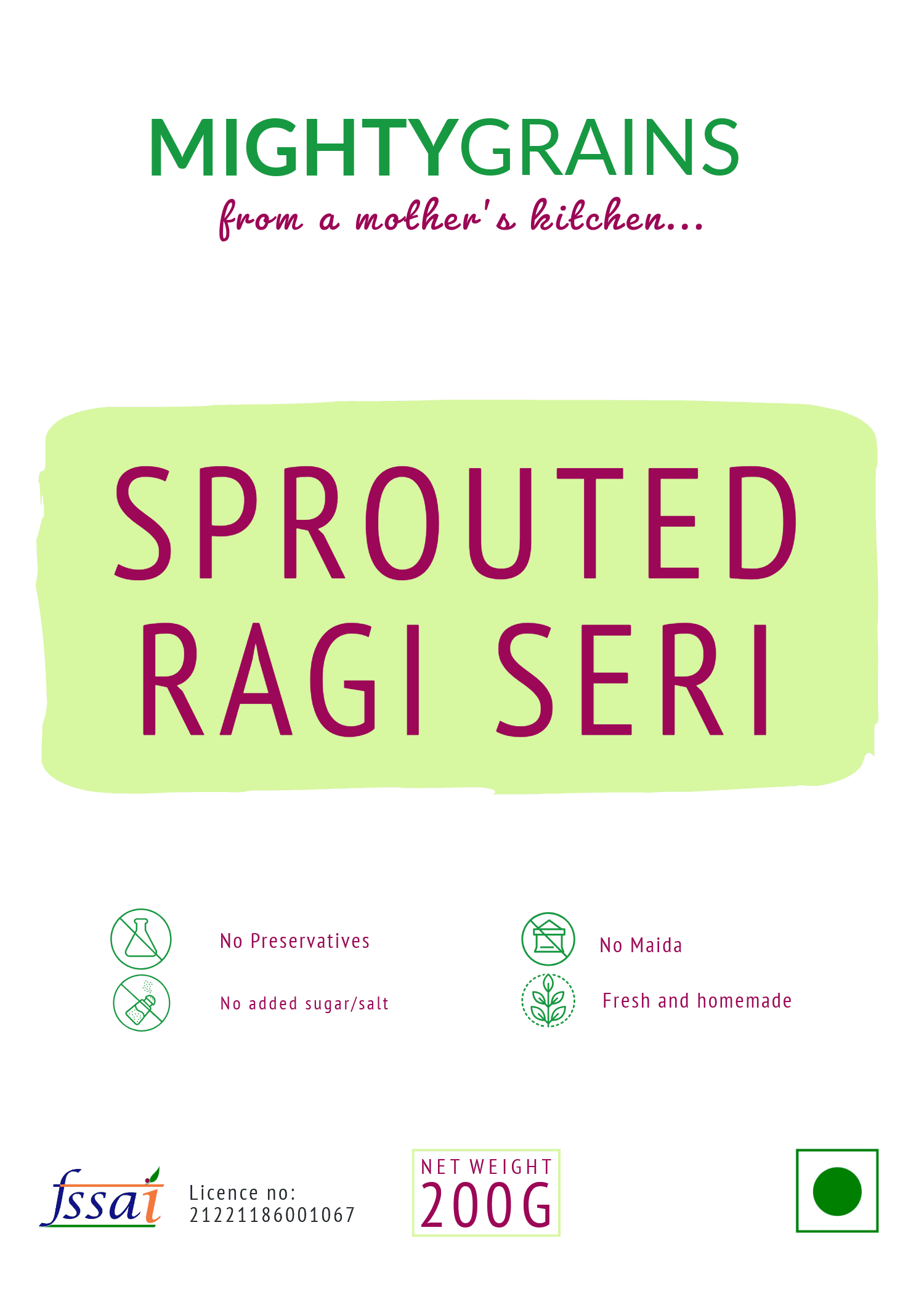 Sprouted Ragi Seri (6 months+) - Image 2